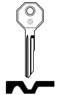 Afbeelding van Silca Autosleutel z/plastic kop staal YM2