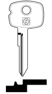 Afbeelding van Silca Autosleutel z/plastic kop staal YM21R