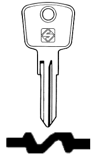 Afbeelding van Silca Autosleutel z/plastic kop staal YM23