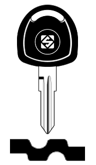 Afbeelding van Silca Transpondersleutel brass YM28T2 zonder chip