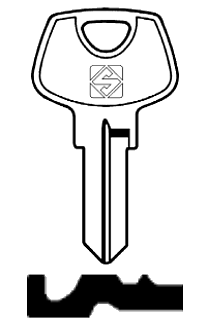 Afbeelding van Silca Cilindersleutel brass BRA1R