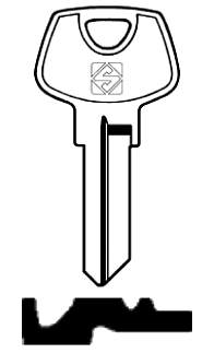 Afbeelding van Silca Cilindersleutel brass BRA2R