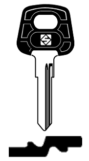 Afbeelding van Silca Autosleutel plastic kop staal WT7P