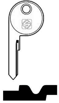 Afbeelding van Silca Autosleutel z/plastic kop staal AR16