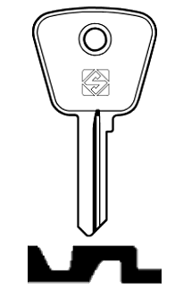 Afbeelding van Silca Autosleutel z/plastic kop staal AR17C