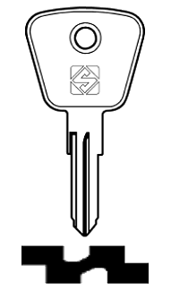 Afbeelding van Silca Autosleutel z/plastic kop staal AR7