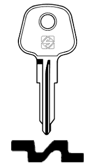 Afbeelding van Silca Autosleutel z/plastic kop staal AU1