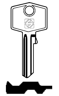 Afbeelding van Silca Autosleutel z/plastic kop staal BO6R