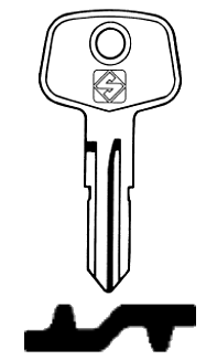 Afbeelding van Silca Autosleutel z/plastic kop staal BT3R