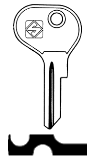 Afbeelding van Silca Autosleutel z/plastic kop staal POR1