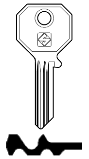 Afbeelding van Silca Autosleutel z/plastic kop staal RR1