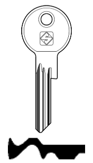 Afbeelding van Silca Autosleutel z/plastic kop staal RR10R