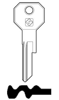 Afbeelding van Silca Autosleutel z/plastic kop staal RR5R