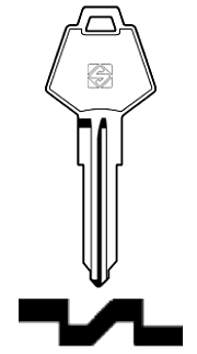 Afbeelding van Silca Autosleutel z/plastic kop staal RT1