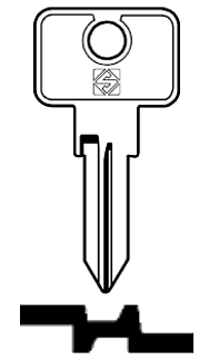 Afbeelding van Silca Autosleutel z/plastic kop staal SSA2R