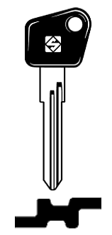 Afbeelding van Silca Autosleutel plastic kop brass WAS7P