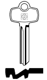 Afbeelding van Silca Cilindersleutel brass BES10