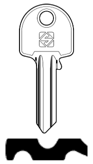 Afbeelding van Silca Cilindersleutel brass HUT1