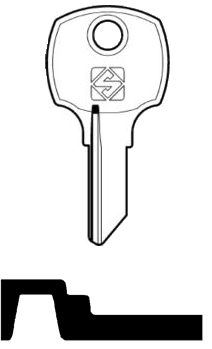 Afbeelding van Silca Cilindersleutel brass NCR14