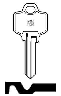 Afbeelding van Silca Cilindersleutel brass NCR4