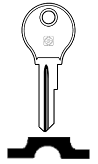 Afbeelding van Silca Autosleutel z/plastic kop staal HU1