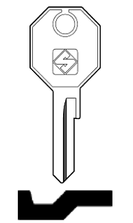 Afbeelding van Silca Autosleutel z/plastic kop staal MA1