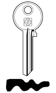 Afbeelding van Silca Autosleutel z/plastic kop staal SK9R