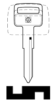 Afbeelding van Silca Autosleutel z/plastic kop brass KOM1