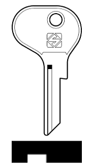 Afbeelding van Silca Autosleutel z/plastic kop brass MHN1