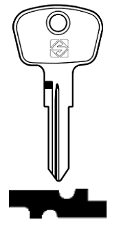 Afbeelding van Silca Autosleutel z/plastic kop staal AK2