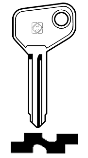 Afbeelding van Silca Autosleutel z/plastic kop staal AUB1R