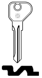 Afbeelding van Silca Autosleutel z/plastic kop staal CEM2