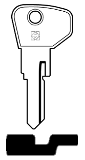 Afbeelding van Silca Autosleutel z/plastic kop staal IM1