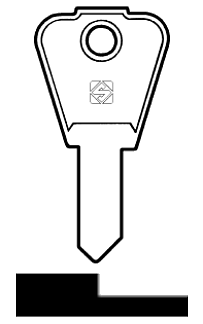 Afbeelding van Silca Autosleutel z/plastic kop staal LA1