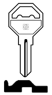 Afbeelding van Silca Autosleutel z/plastic kop brass FA4R