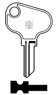 Afbeelding van Silca Autosleutel z/plastic kop brass FID1