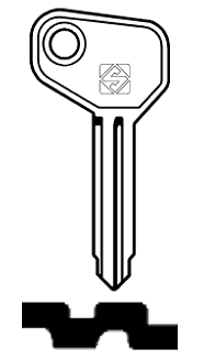 Afbeelding van Silca Autosleutel z/plastic kop staal BOS2