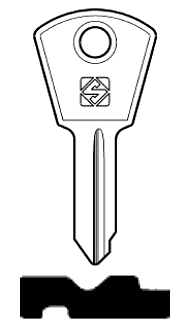 Afbeelding van Silca Autosleutel z/plastic kop staal GRA2