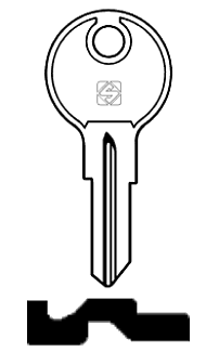 Afbeelding van Silca Autosleutel z/plastic kop staal LXM1R