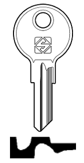 Afbeelding van Silca Autosleutel z/plastic kop staal MOS1