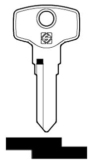 Afbeelding van Silca Autosleutel z/plastic kop staal VOL3R