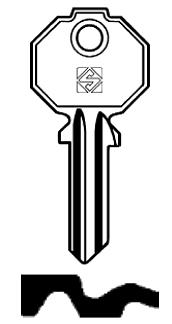 Afbeelding van Silca Cilindersleutel brass NAB4