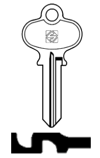 Afbeelding van Silca Cilindersleutel brass RW7R