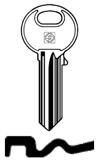 Afbeelding van Silca Cilindersleutel brass TK1