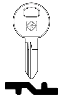 Afbeelding van Silca Cilindersleutel brass TRI2R