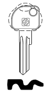Afbeelding van Silca Cilindersleutel staal AVC2
