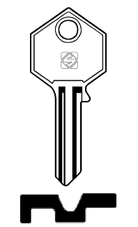 Afbeelding van Silca Cilindersleutel staal VAL2