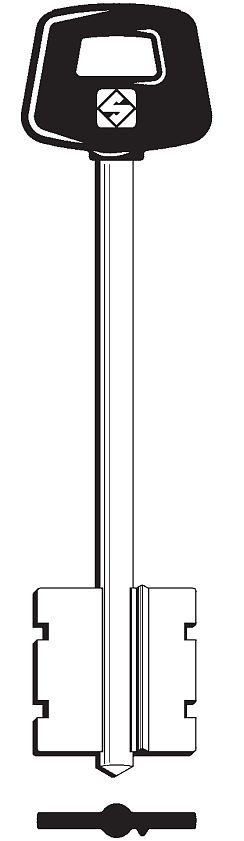 Afbeelding van Silca Klaviersleutel brass 5CS12P