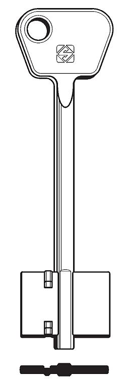 Afbeelding van Silca Dubbelbaardsleutel brass 5BGA3