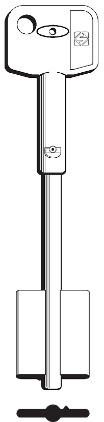 Afbeelding van Silca Dubbelbaardsleutel brass 5CS3T